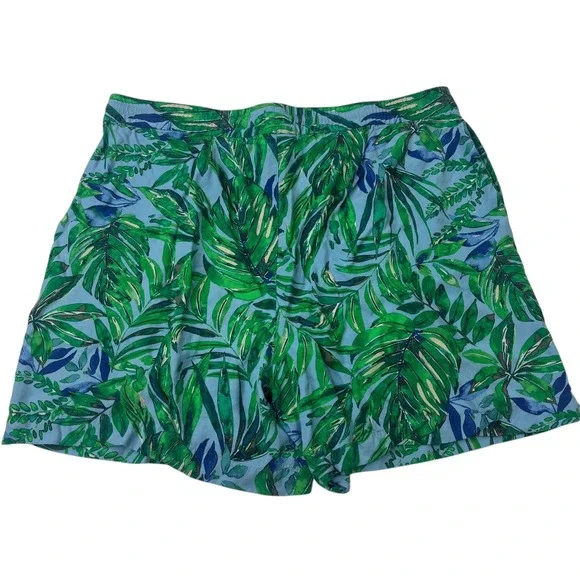 J.Jill Womens Medium Petite MP Tropical Leaf Print Rayon Drawstring‎ Shorts - Picture 14 of 16